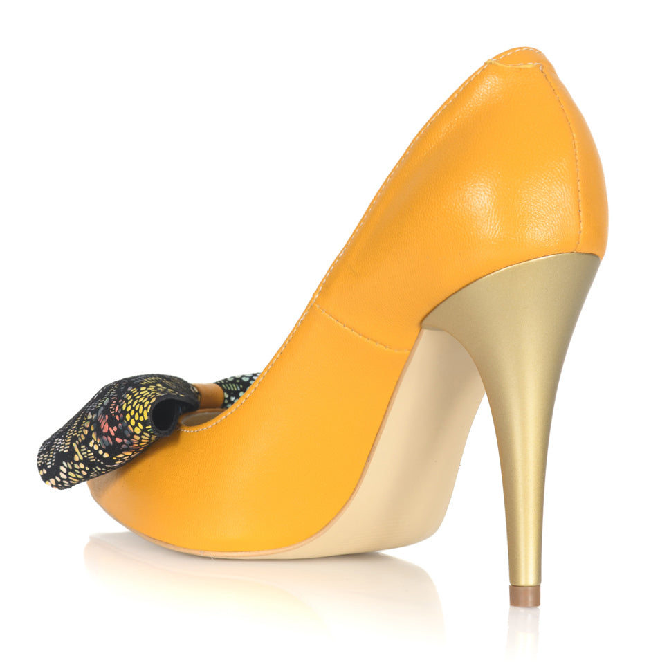 Pantofi Stiletto Piele Galben Funda Multicolora L33 - orice culoare