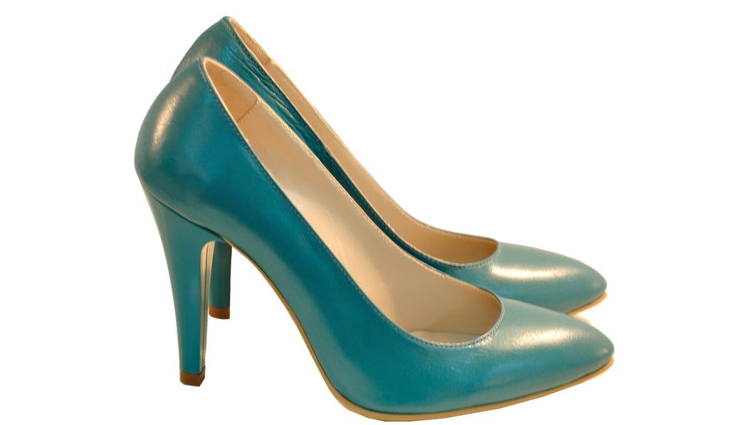 Pantofi Stiletto Diva piele naturala, turcoaz - orice culoare