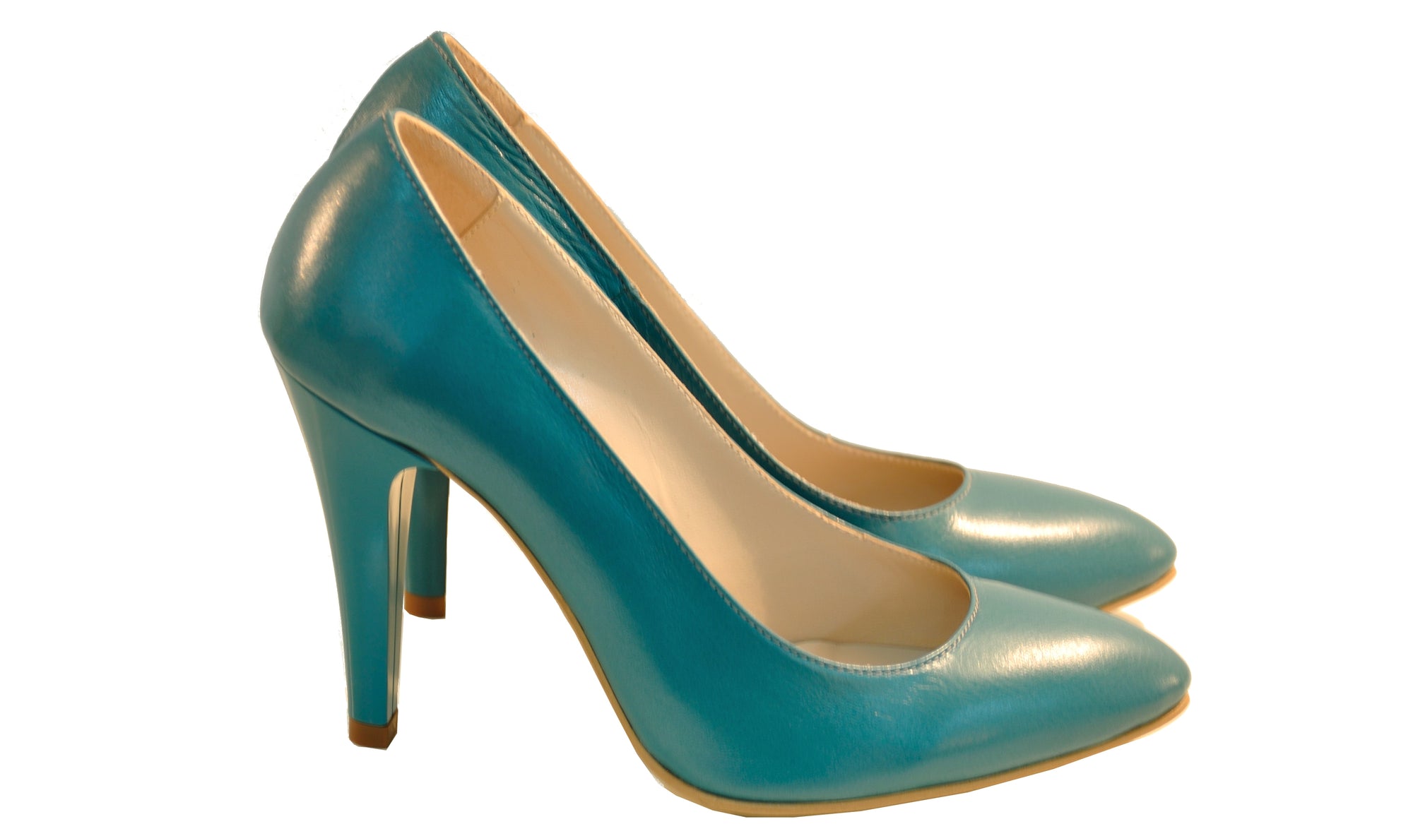 Pantofi Stiletto Diva piele naturala, turcoaz - orice culoare