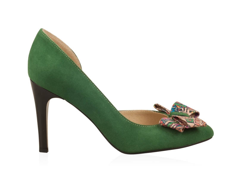 Pantofi  Piele Intoarsa Verde Funda Color N30- orice culoare