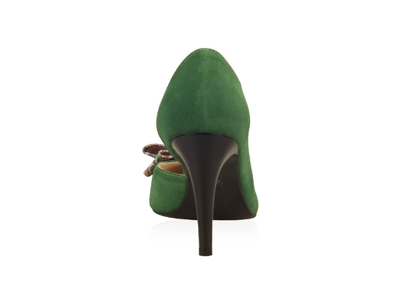 Pantofi  Piele Intoarsa Verde Funda Color N30- orice culoare