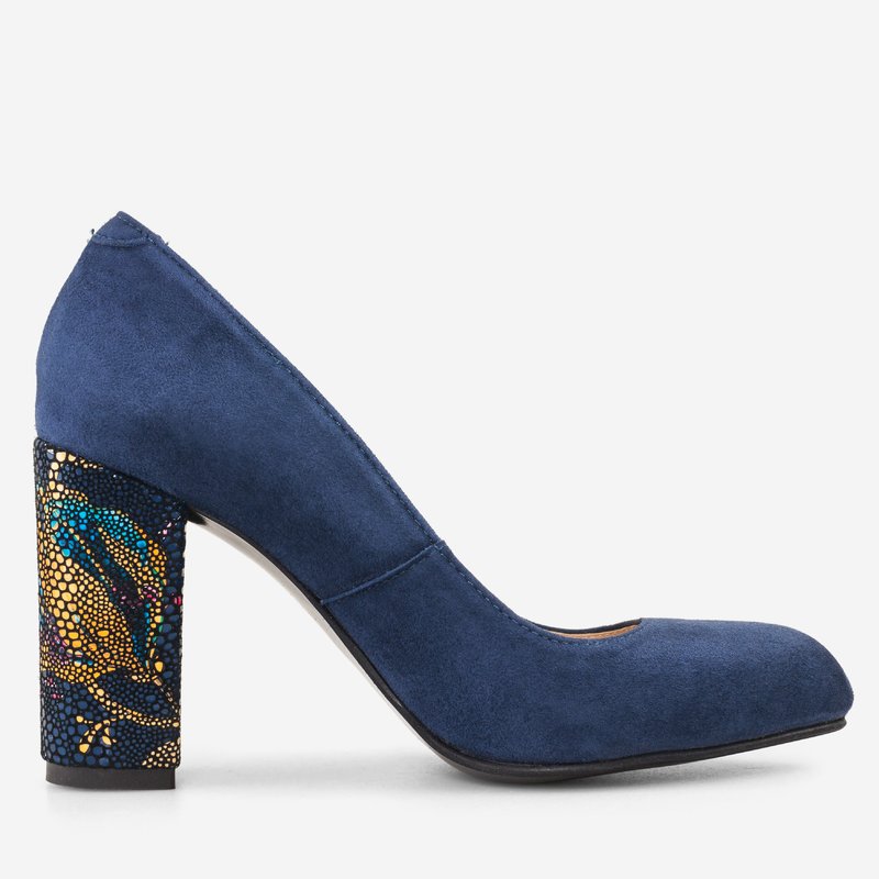 Pantofi Dama Bleumarin/Floral Fabiola D12 - orice culoare