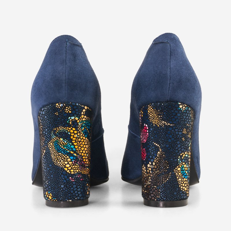 Pantofi Dama Bleumarin/Floral Fabiola D12 - orice culoare