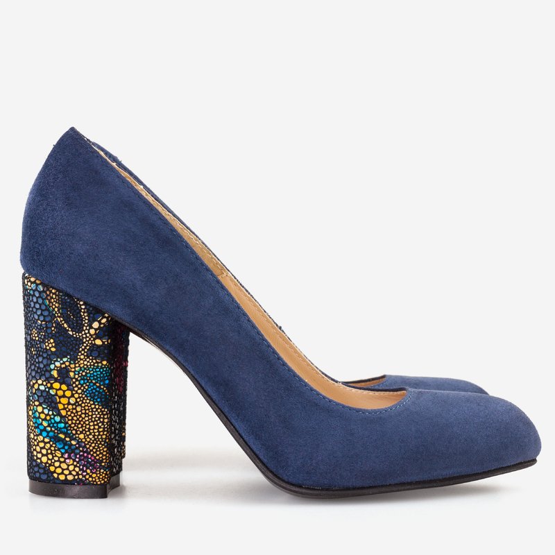 Pantofi Dama Bleumarin/Floral Fabiola D12 - orice culoare