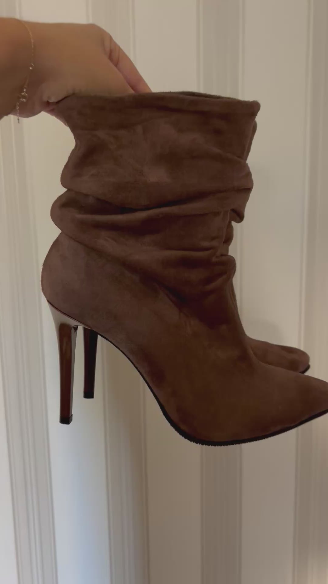 Botine piele naturala maro fronsate C7  - orice culoare