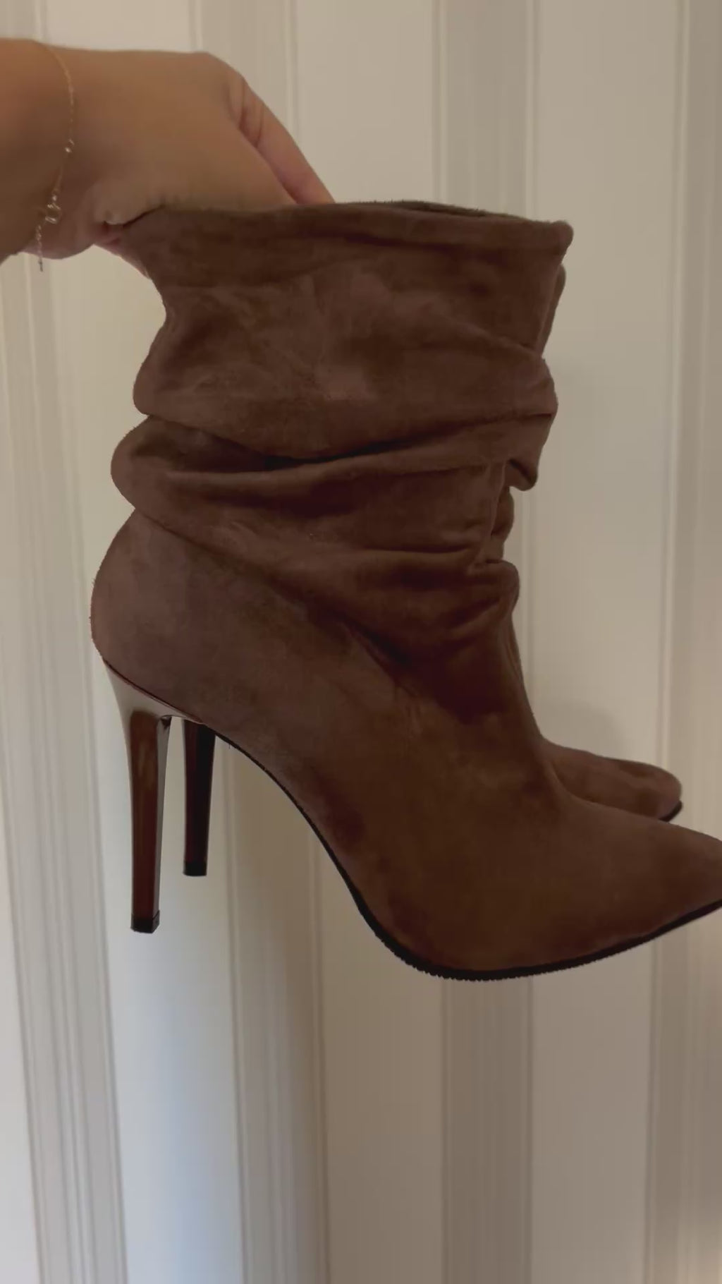 Botine piele intoarsa negru fronsate C7  - orice culoare