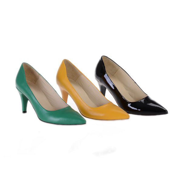Pantofi piele naturala argintiu Mini Stiletto - disponibili pe orice culoare