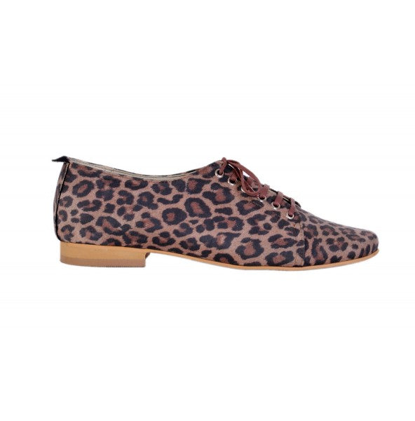 Pantofi Oxford 5 piele intoarsa Animal Print