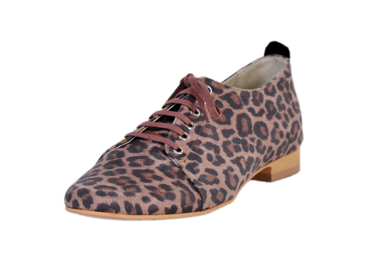 Pantofi Oxford 5 piele intoarsa Animal Print