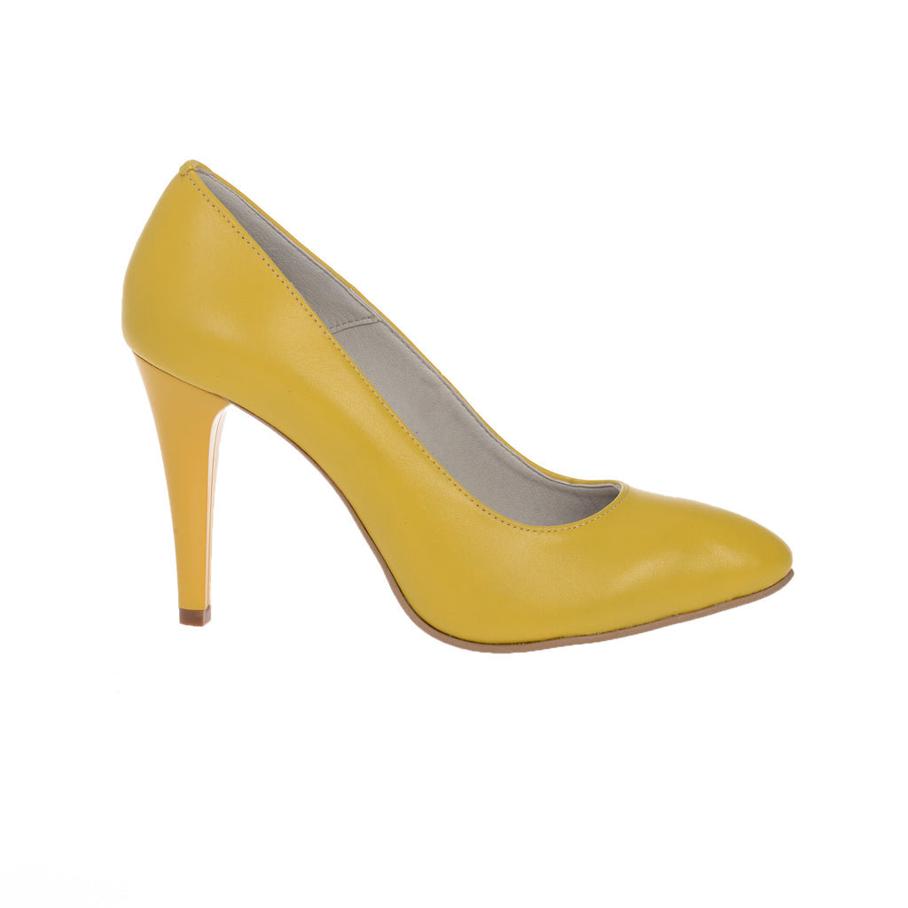 Pantofi Stiletto Galben piele naturala Casual  -orice culoare
