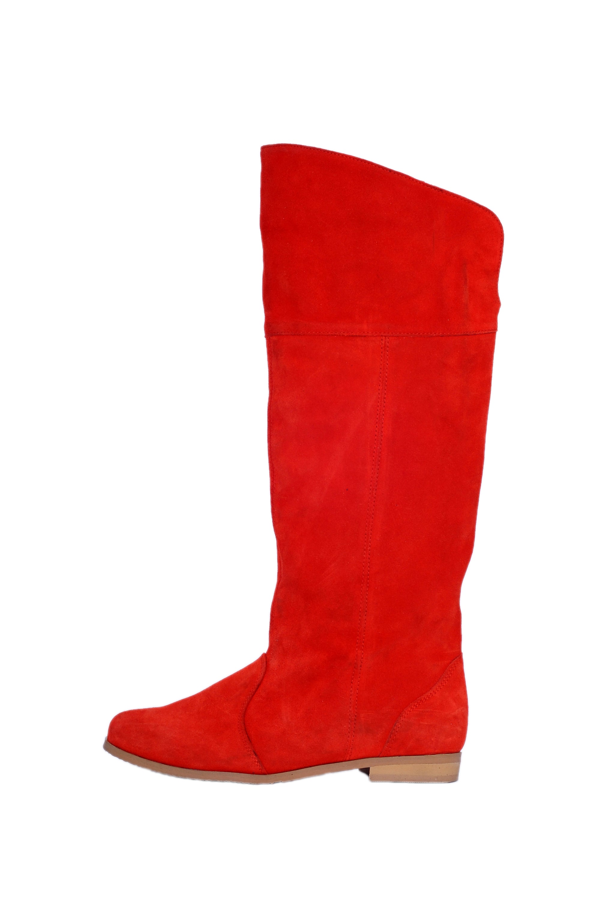 Cizme Casual Iarna piele naturala intoarsa orice culoare-rosu corai