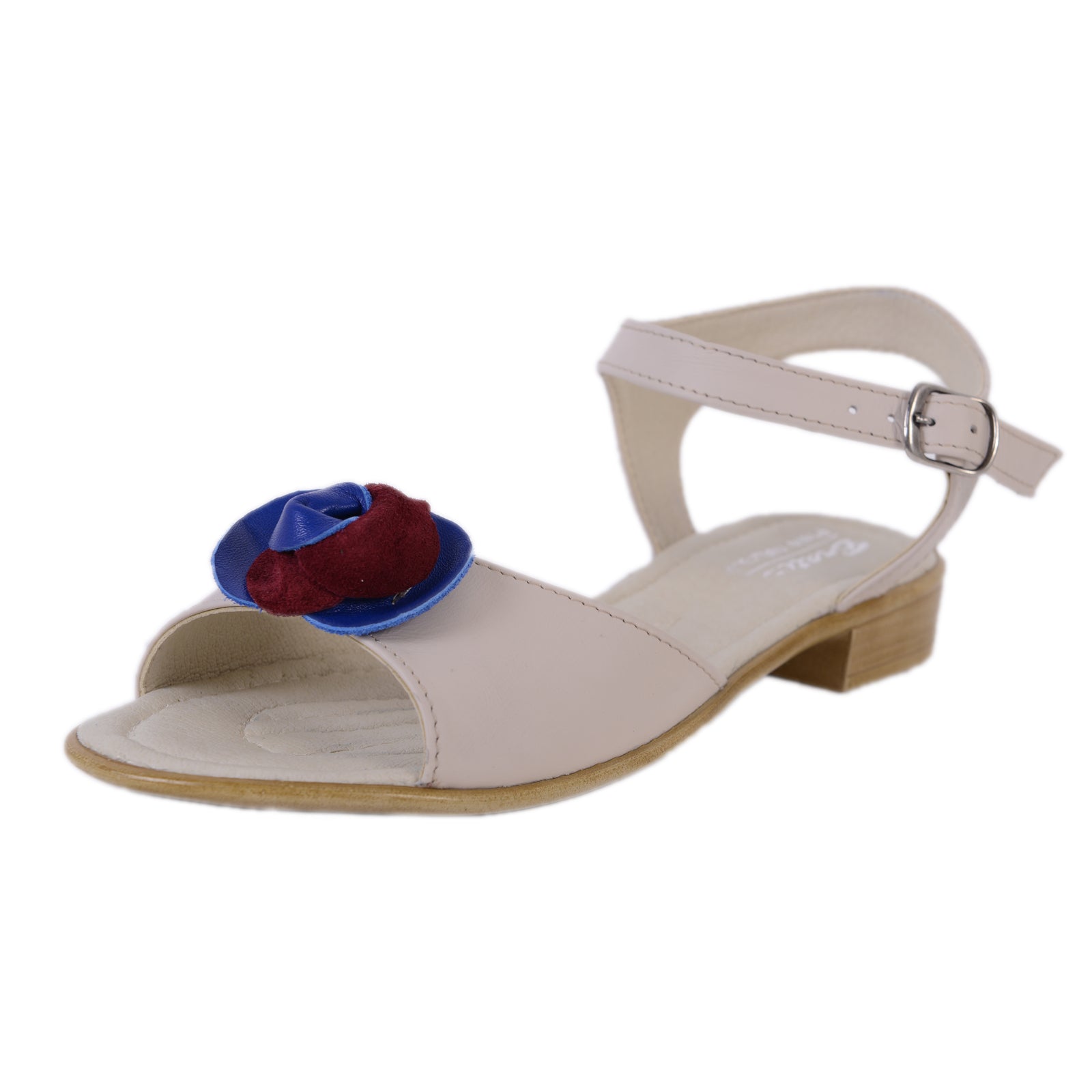 Sandale piele naturala Flower,disponibile pe orice culoare-alb