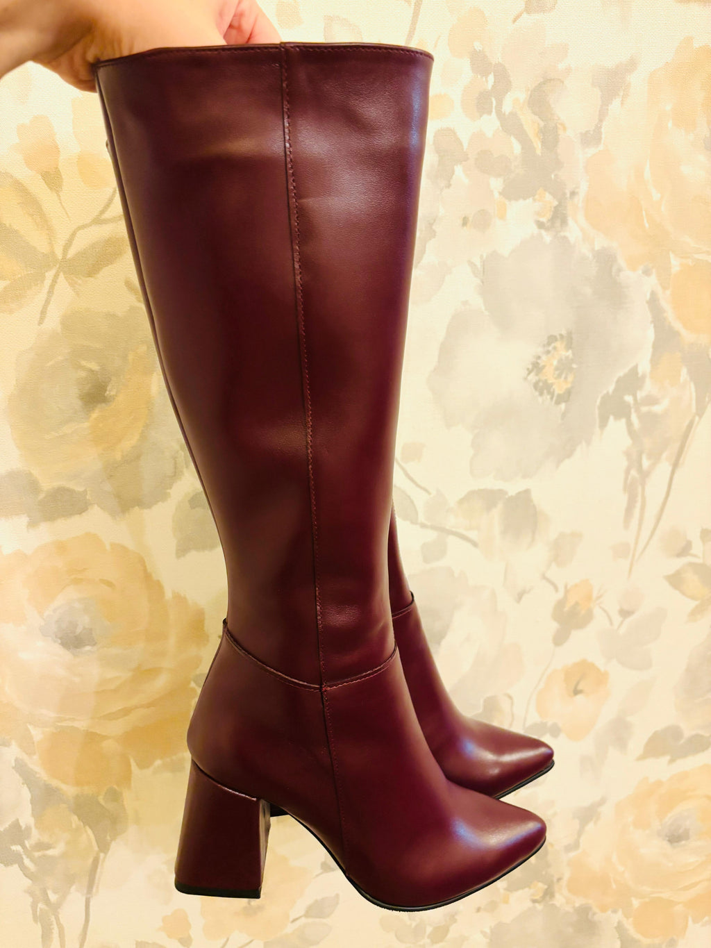 Cizme Piele Negru Toc Floral Mina C20 - orice culoare