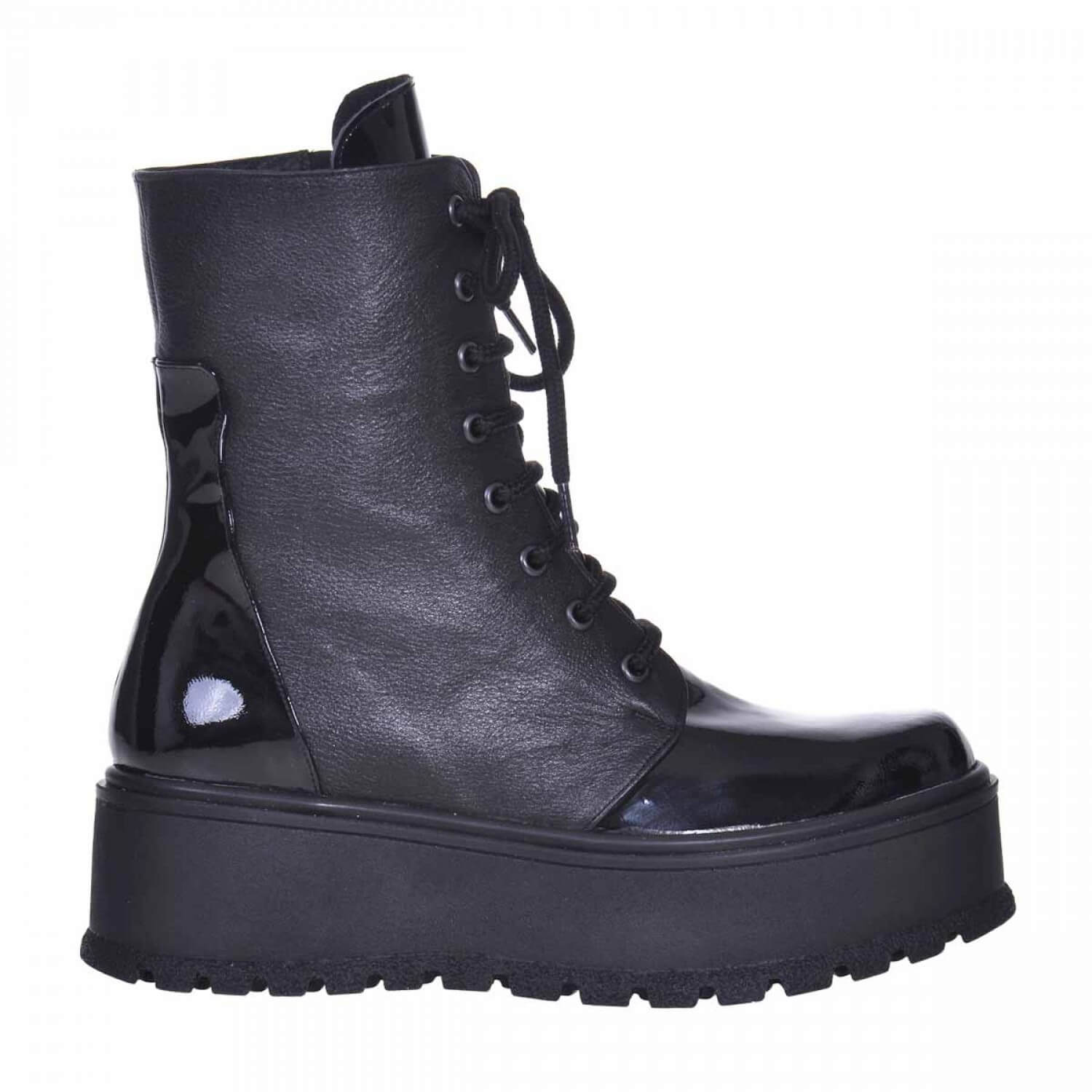 Bocanci piele naturala negru cu platforma 28 - Orice culoare