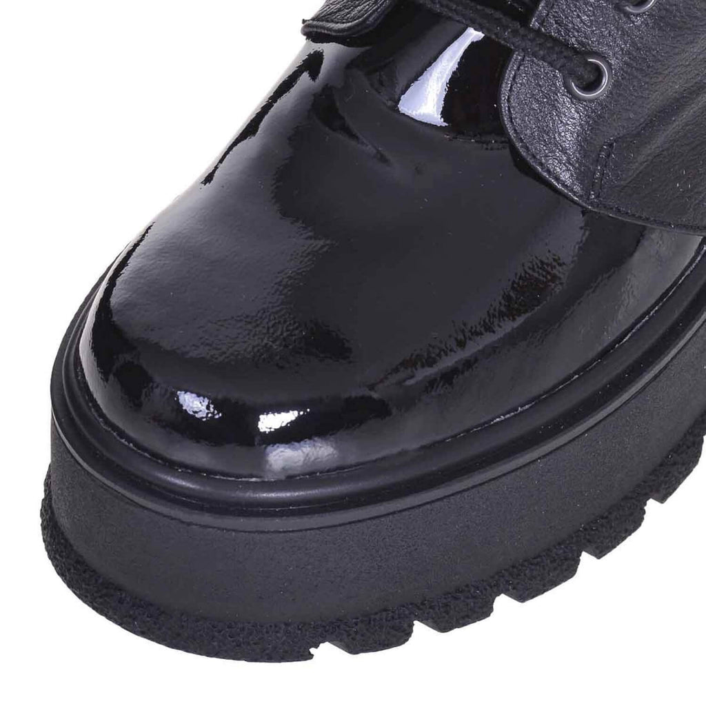 Bocanci piele naturala negru cu platforma 28 - Orice culoare