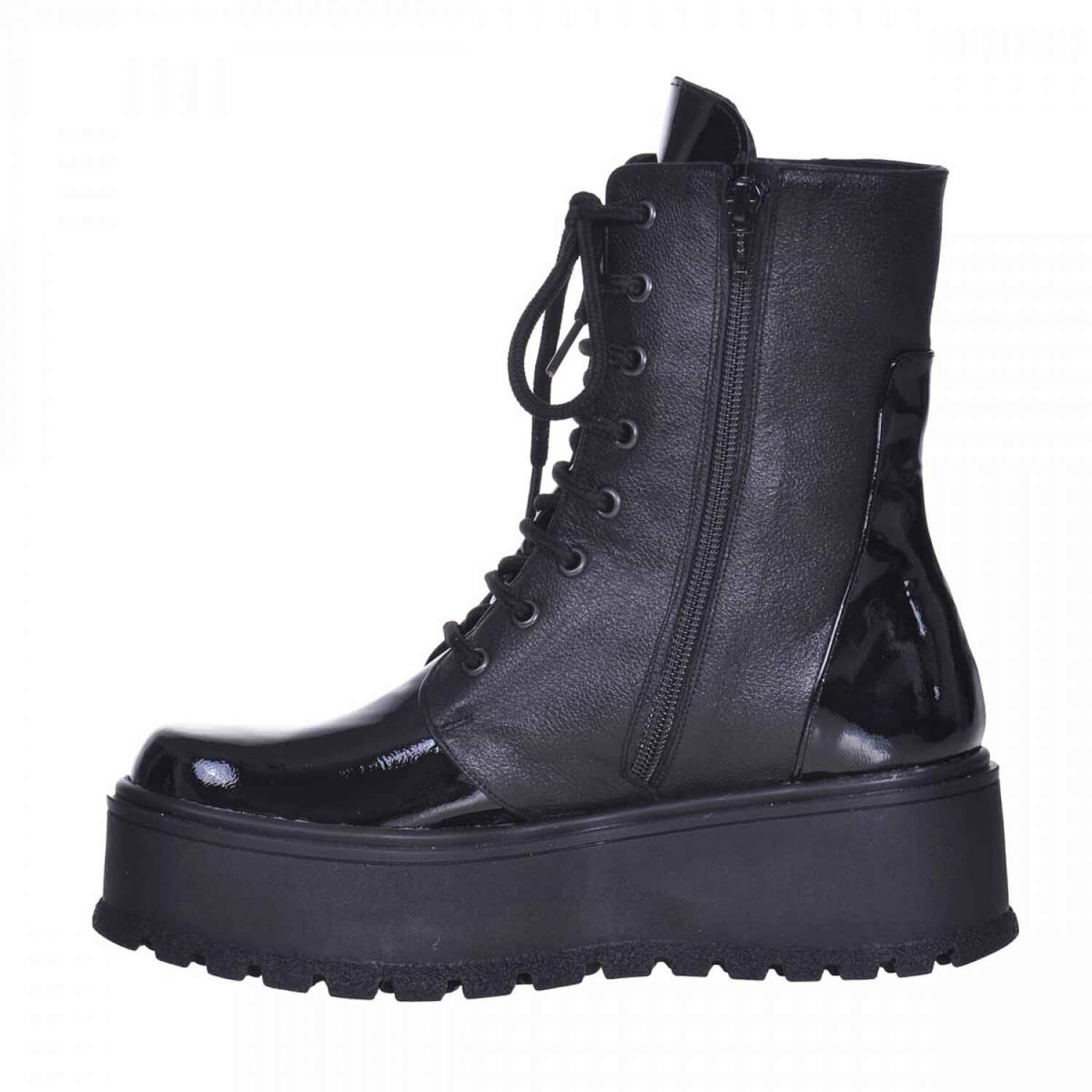 Bocanci piele naturala negru cu platforma 28 - Orice culoare
