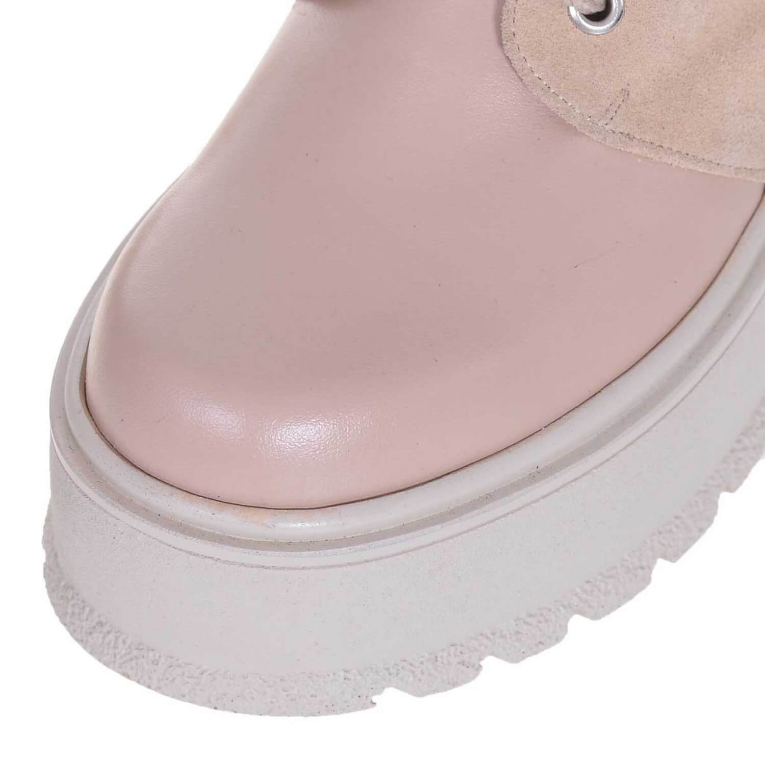 Bocanci dama piele nude cu platforma S29  - Orice Culoare