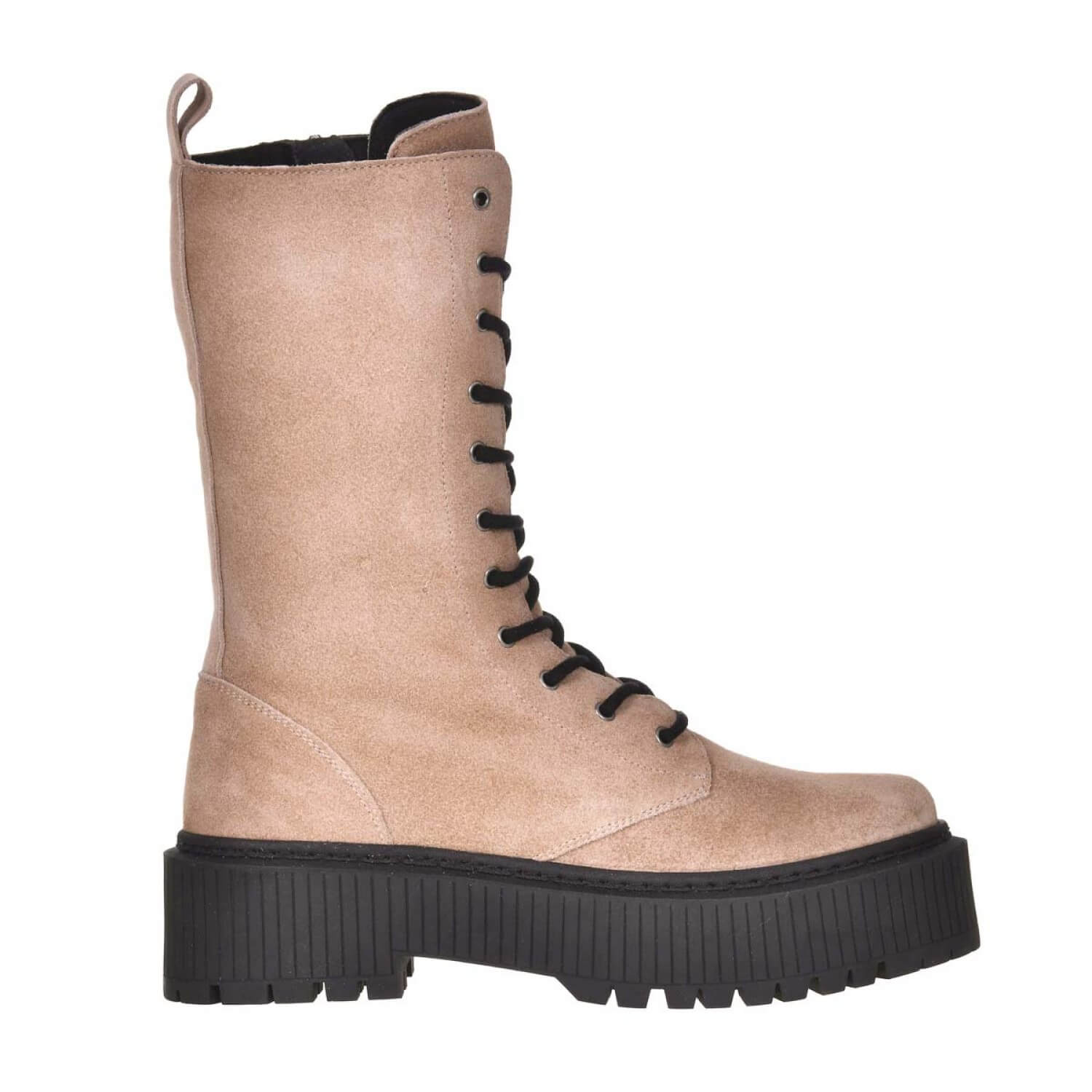 Bocanci piele naturala capucino cu platforma S37 -  Orice Culoare