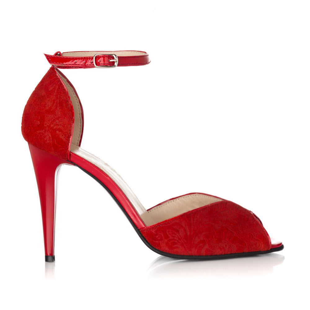 Sandale Piele Intoarsa Rosu S12 - orice culoare