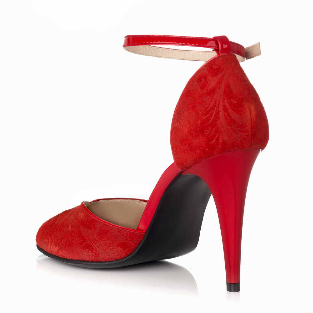 Sandale Piele Intoarsa Rosu S12 - orice culoare
