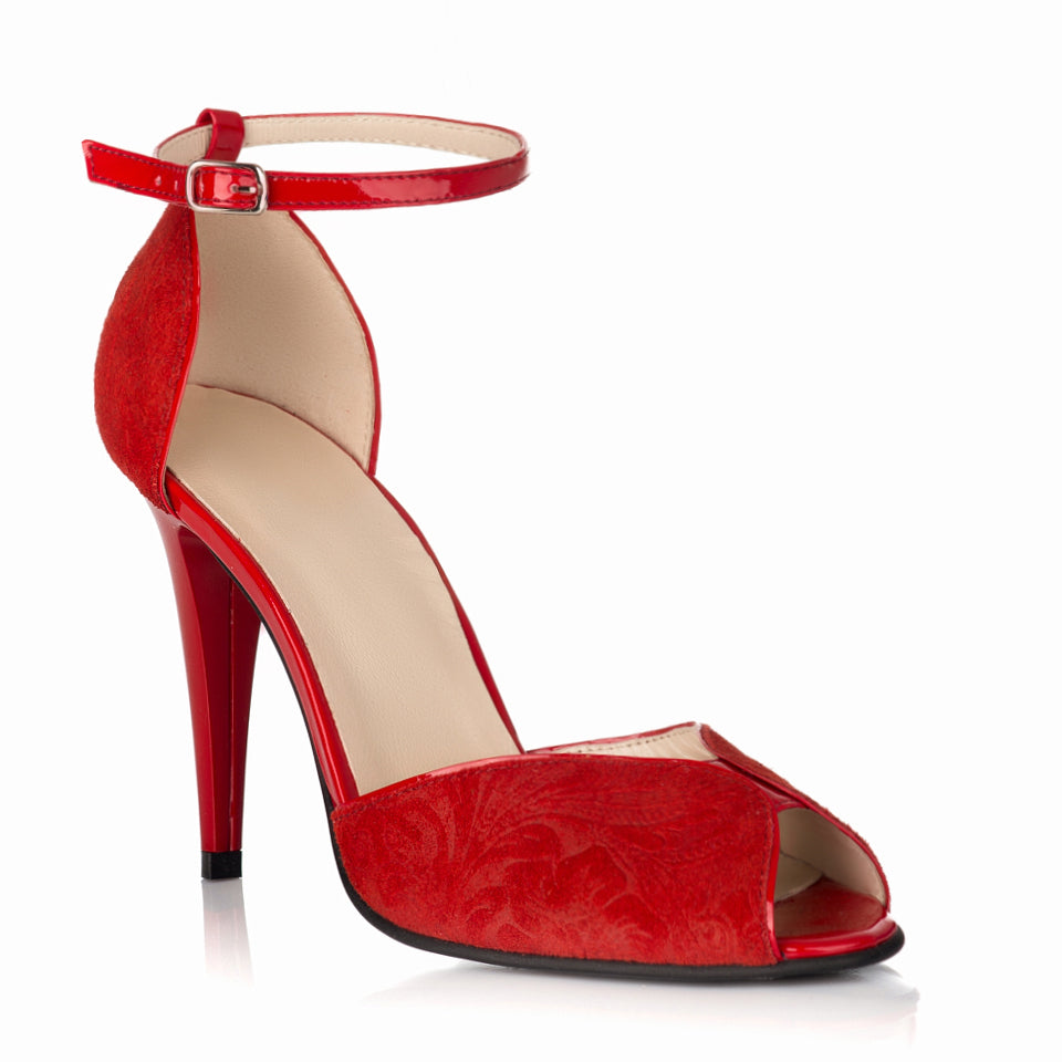 Sandale Piele Intoarsa Rosu S12 - orice culoare