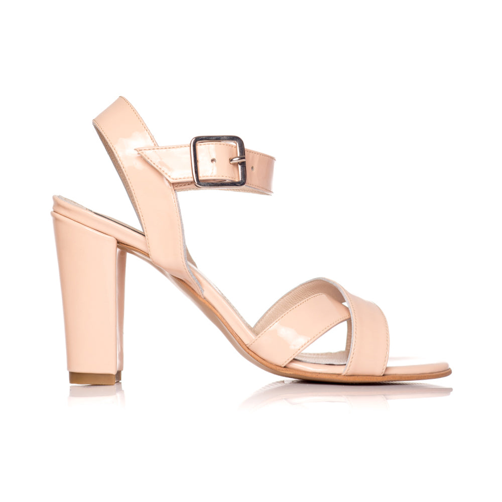 Sandale dama piele lacuita nude Odette S8 - Orice culoare