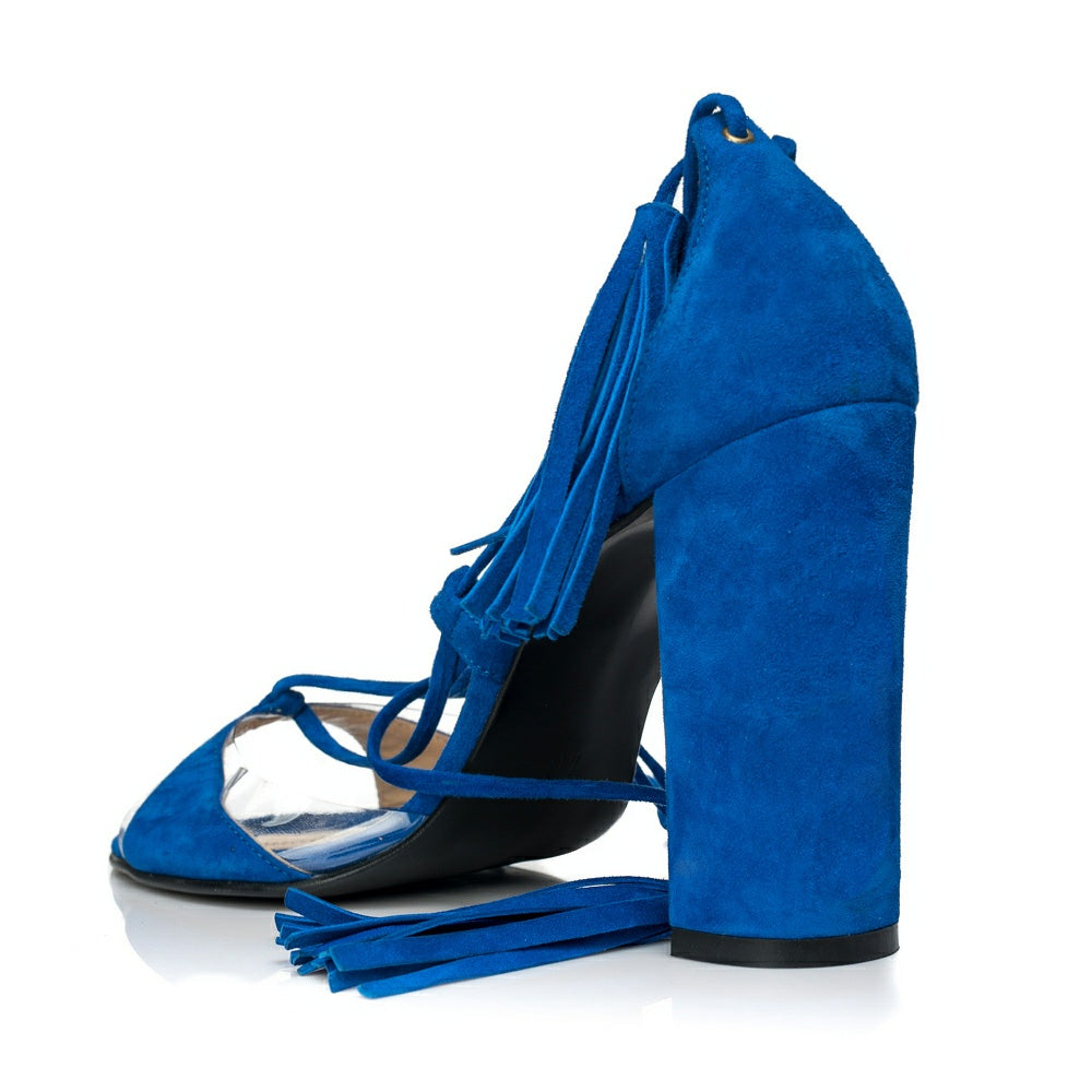 Sandale piele cu Toc Gros si Snur F8