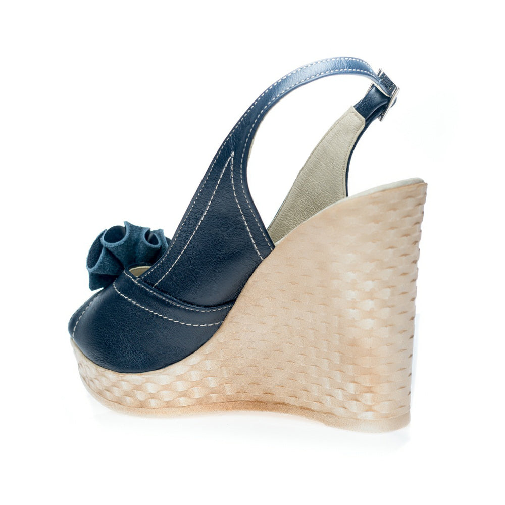 Sandale cu platforma Rufle Bleumarin - orice culoare