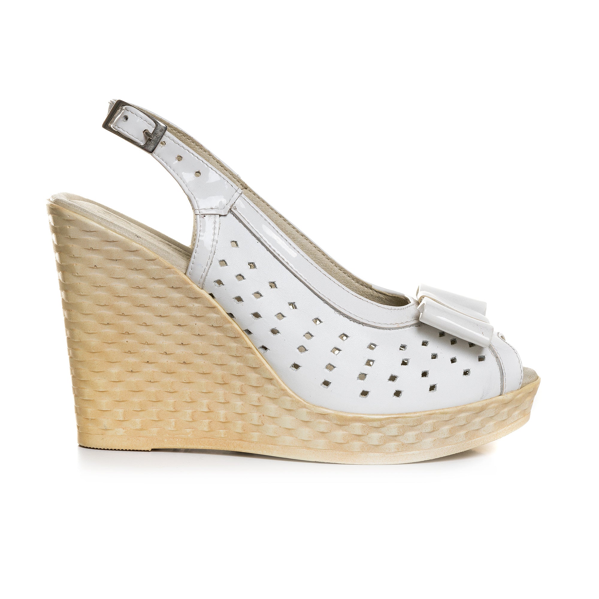 Sandale cu platforma piele alb funda V11 - orice culoare
