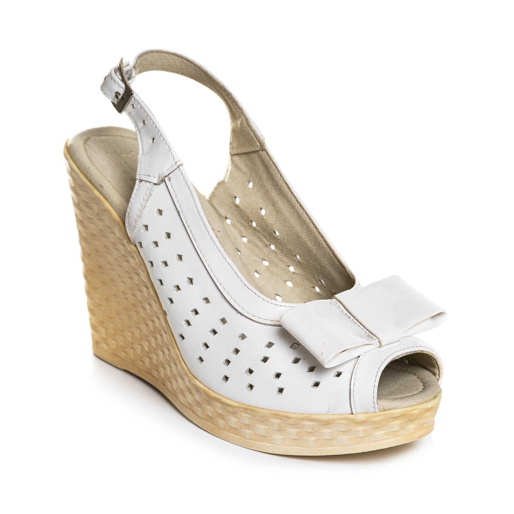 Sandale cu platforma piele alb funda V11 - orice culoare