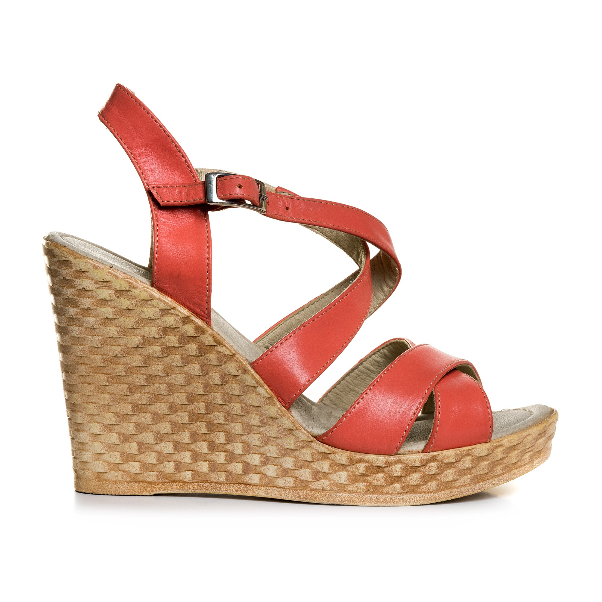 Sandale cu platforma piele corai  V10 - orice culoare