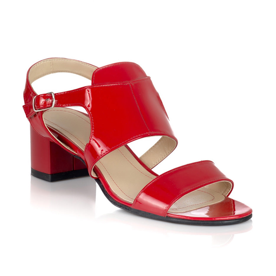 Sandale dama pielelacuita rosu Julia V15 - Orice culoare