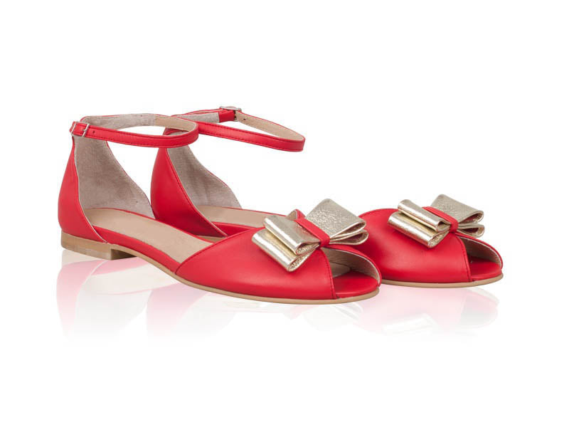 Sandale Piele Talpa Joasa Rosu Joy N11 - orice culoare