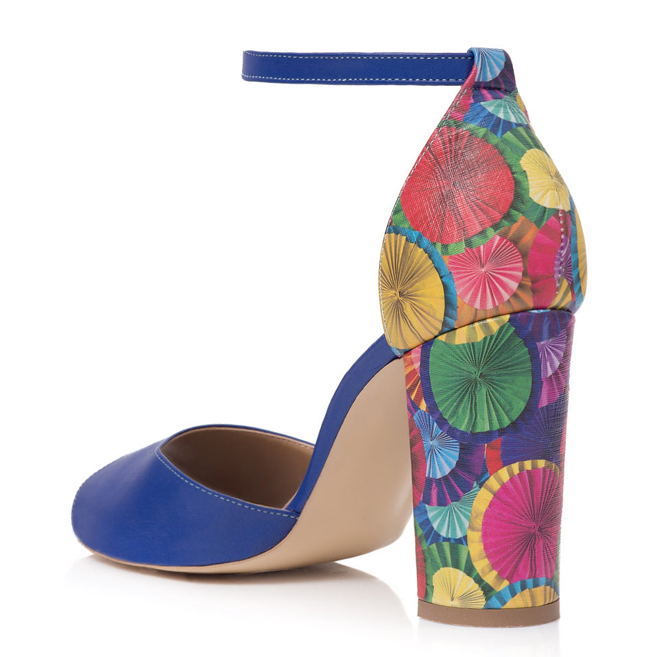 Sandale Piele Piele Albastru Toc Color Ipek T10  - orice culoare