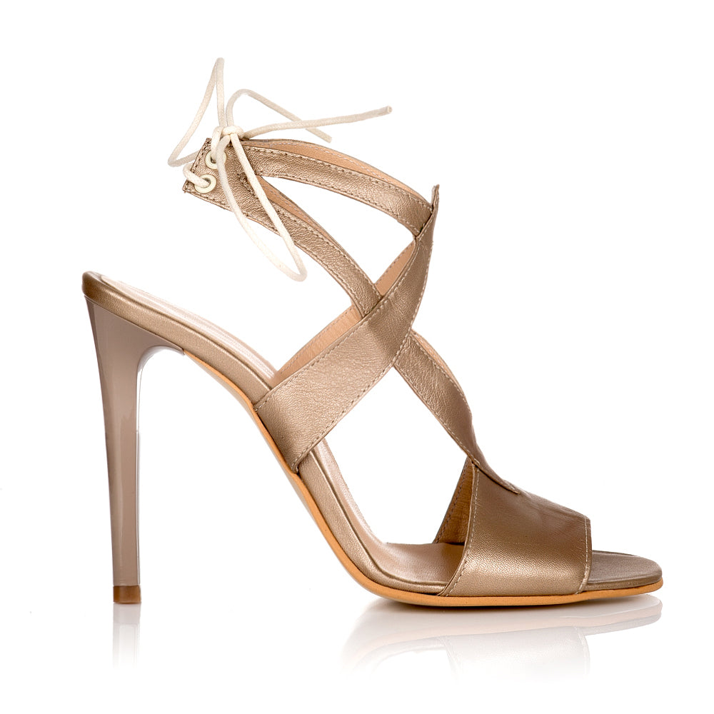 Sandale Piele Auriu Erika Toc Subtire C12 - orice culoare