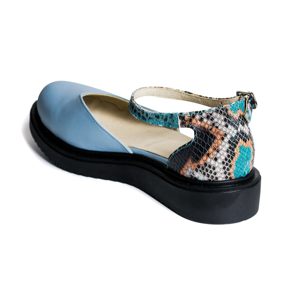 Sandale Talpa Joasa Piele Bleu Anabel V7   - Orice Culoare