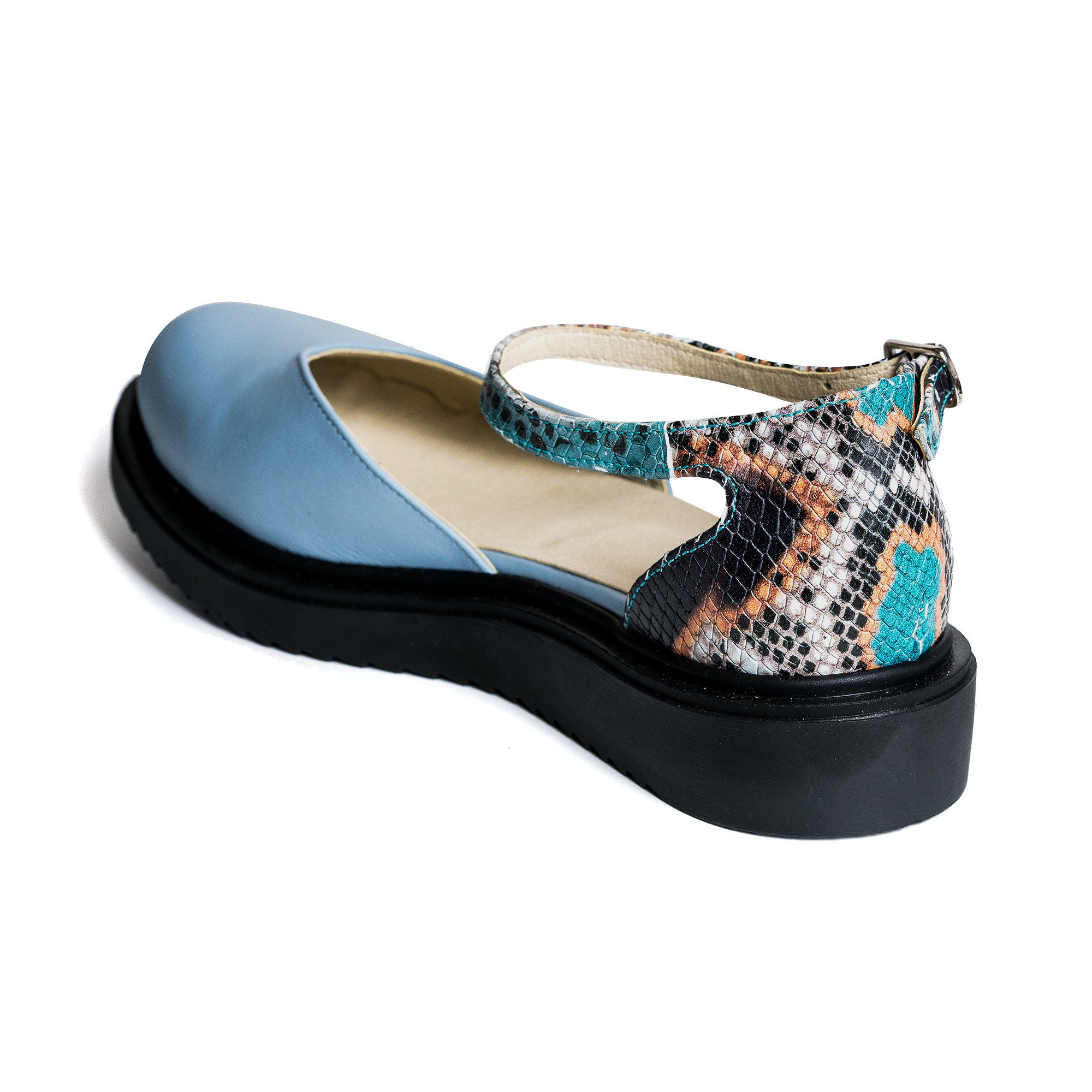 Sandale Talpa Joasa Piele Bleu Anabel V7   - Orice Culoare