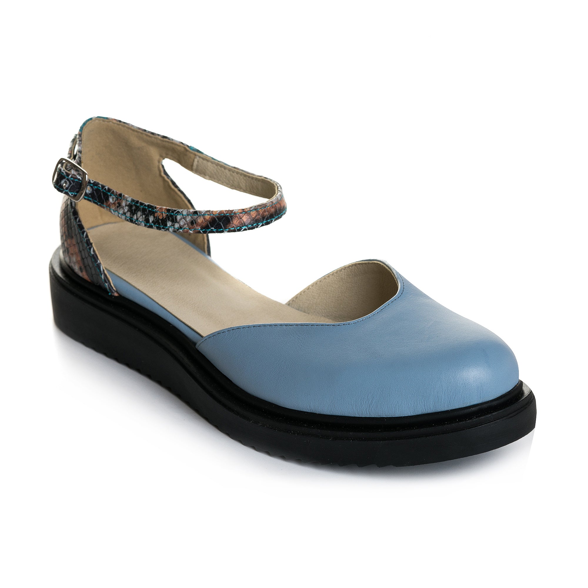 Sandale Talpa Joasa Piele Bleu Anabel V7   - Orice Culoare