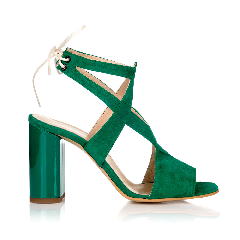 Sandale Piele Intoarsa Verde Erika C12 - orice culoare