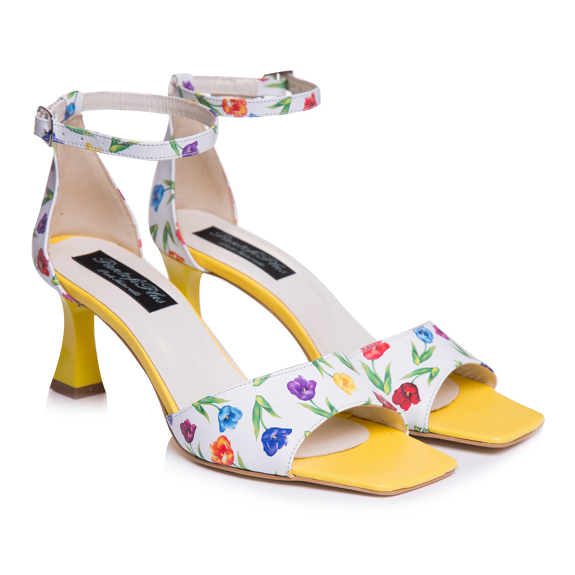Sandale Piele Imprimeu Lalele Evelyn C19  - orice culoare