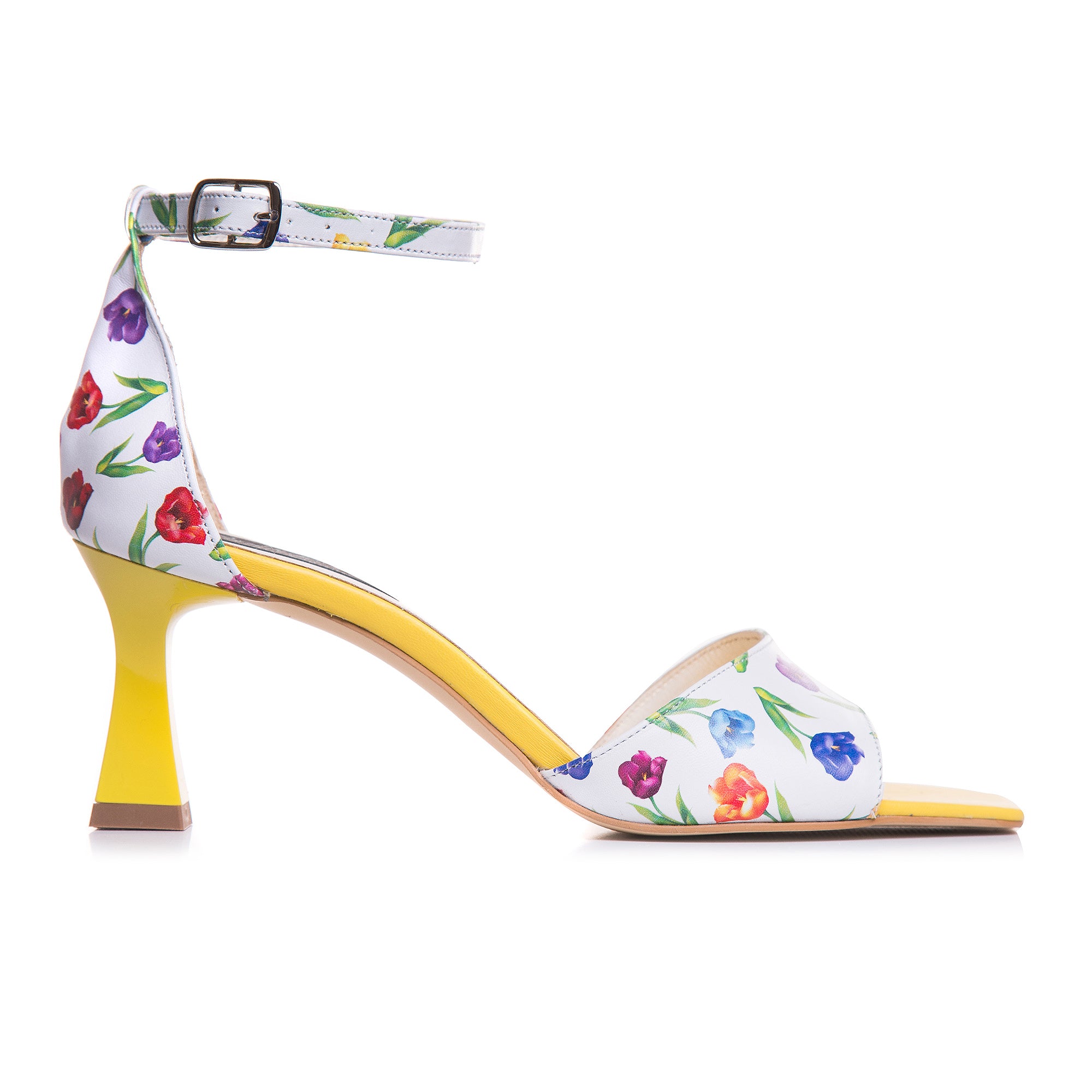 Sandale Piele Imprimeu Lalele Evelyn C19  - orice culoare