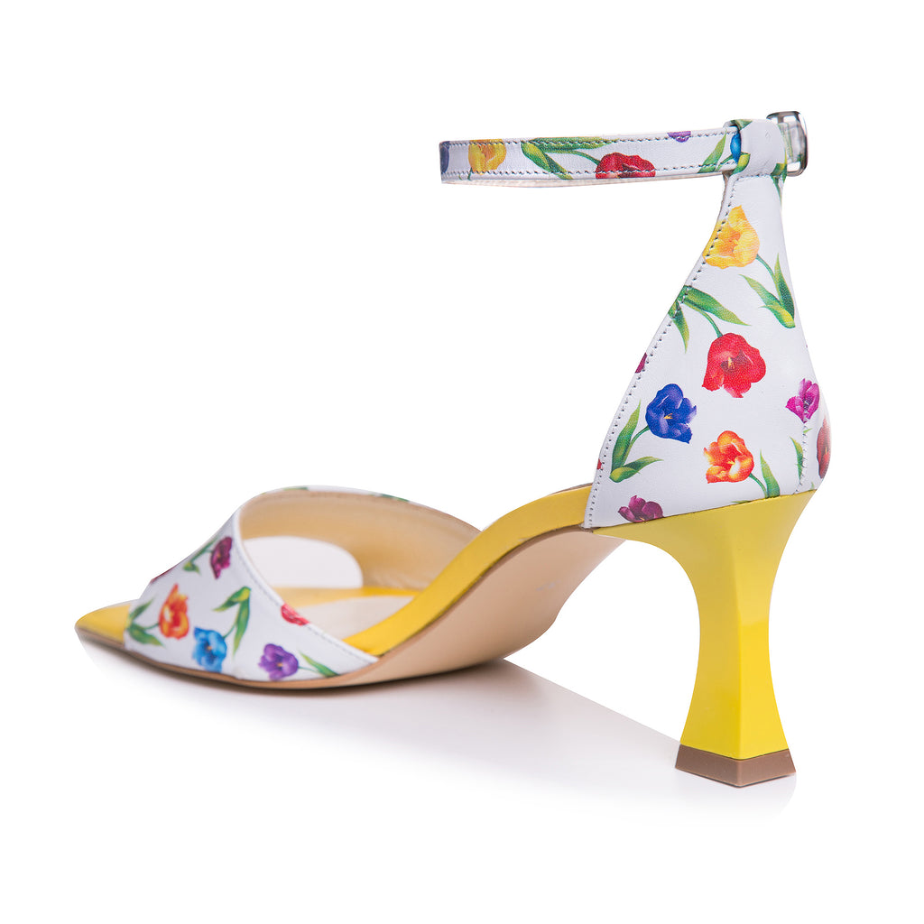 Sandale Piele Imprimeu Lalele Evelyn C19  - orice culoare