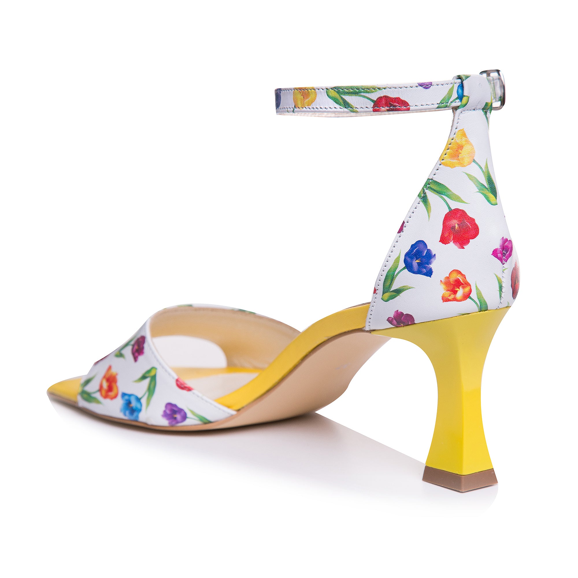 Sandale Piele Imprimeu Lalele Evelyn C19  - orice culoare