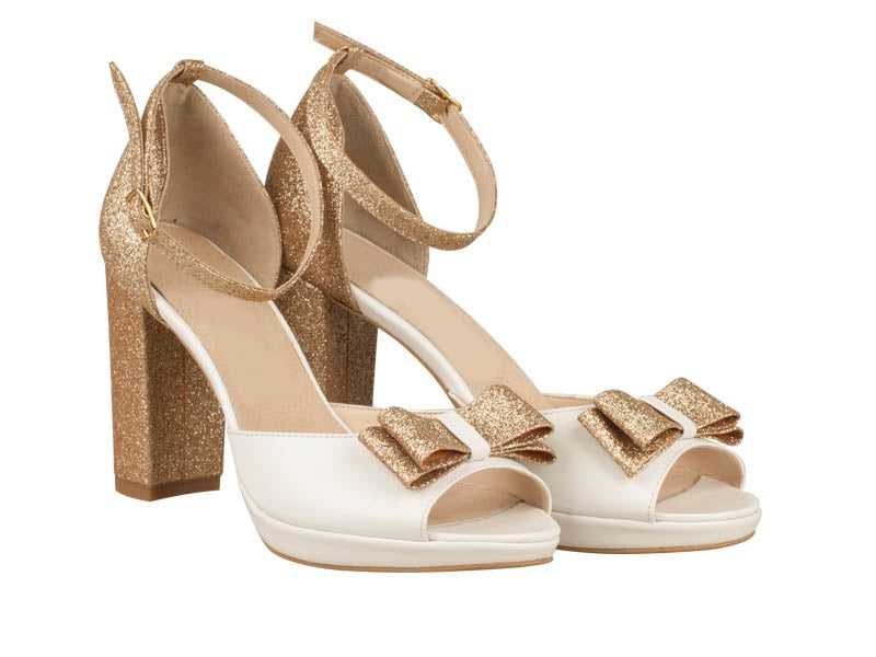 Sandale Mireasa Pile Ivory/Auriu N42 - orice culoare