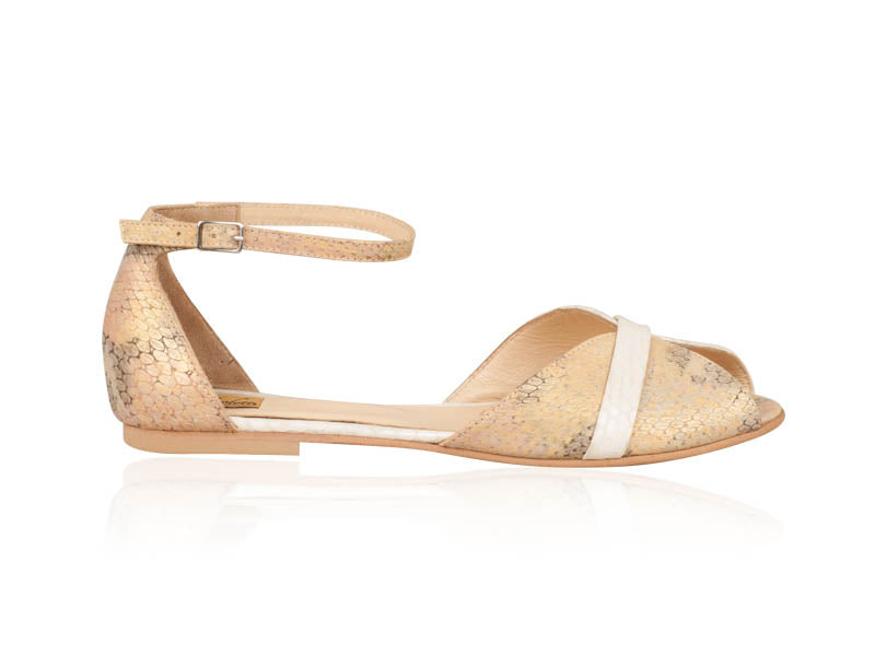 Sandale Dama Sarpe Bej/Auriu Dreamer N12 - orice culoare