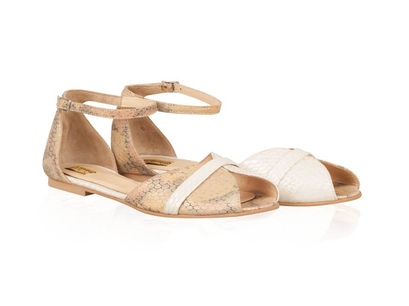 Sandale Dama Sarpe Bej/Auriu Dreamer N12 - orice culoare