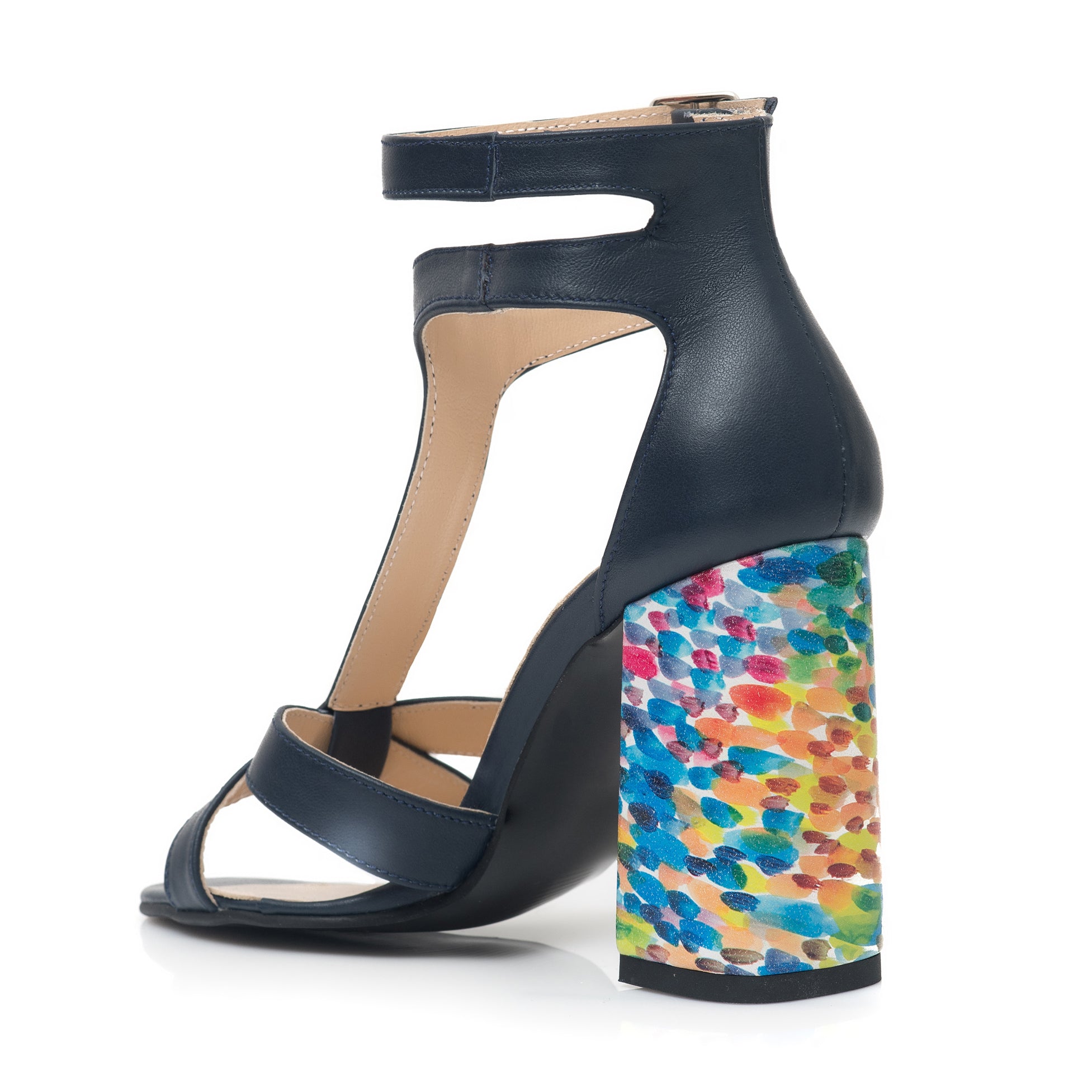 Sandale Piele Negru/Multicolor Lolly Pop C11 - orice culoare