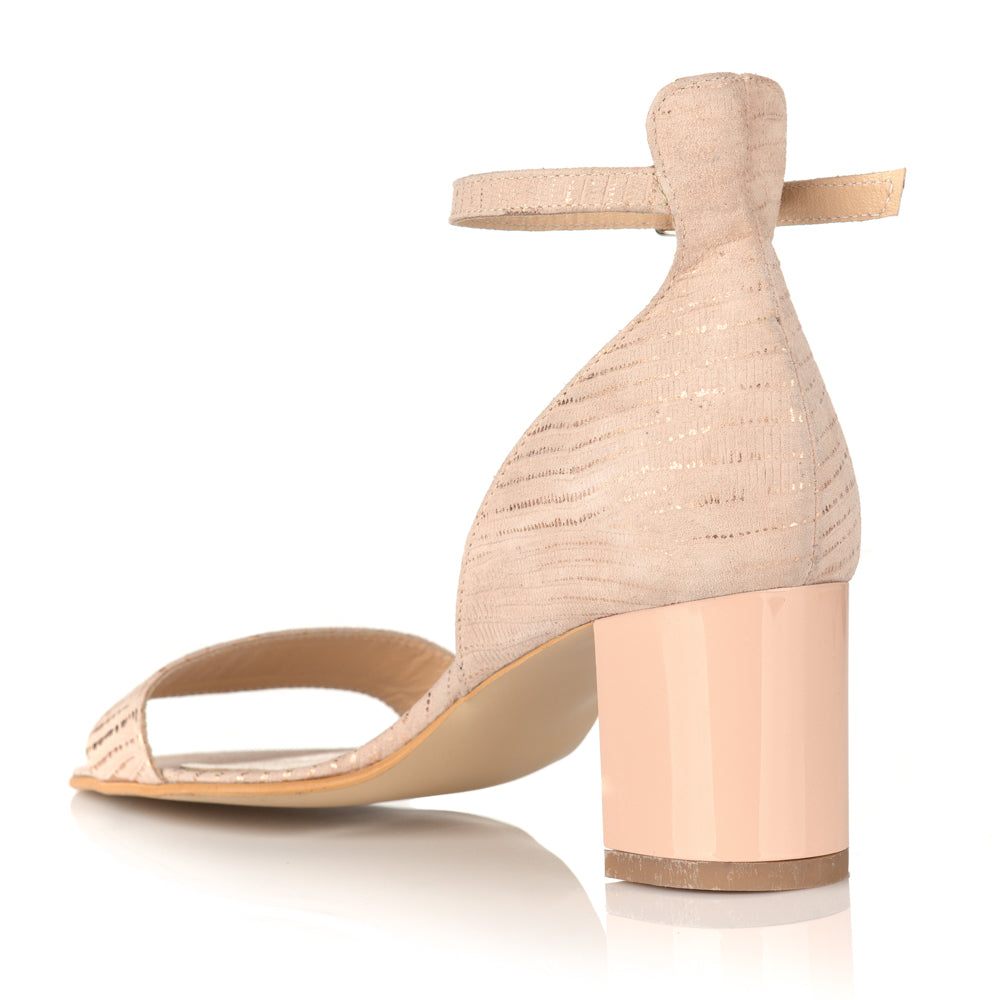 Sandale Piele Bej/Auriu Confort Lady C15 - orice culoare
