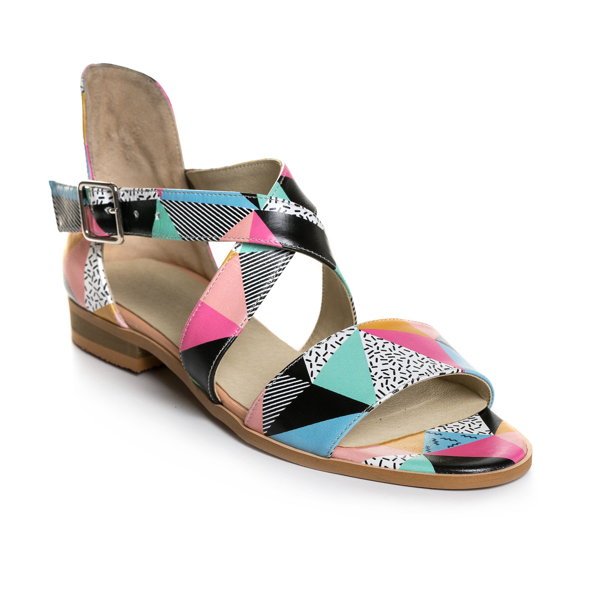Sandale Dama Talpa Joasa Piele Colorata Mina V9 - Orice Culoare