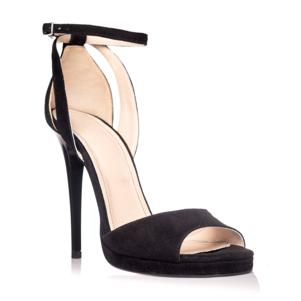 Sandale dama piele intoarsa negru Lola S2 - Orice culoare